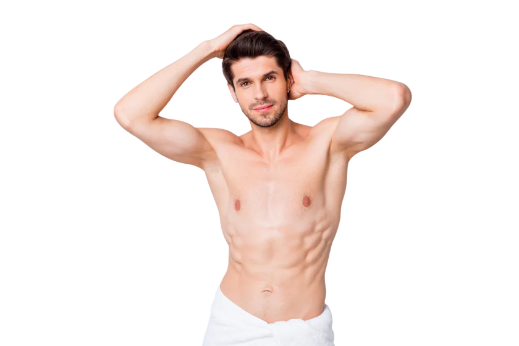 Hombre despues de su tratamiento de depilación láser